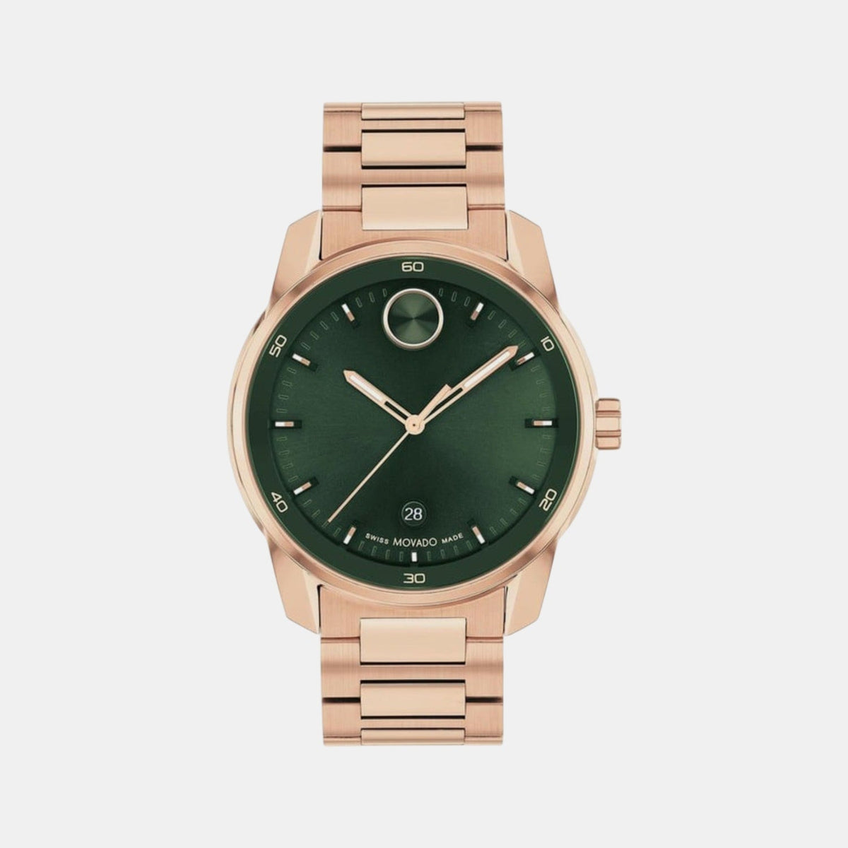 Movado Bold Verso Men Quartz Green Dial Analog Stainless Steel Watch 3601138