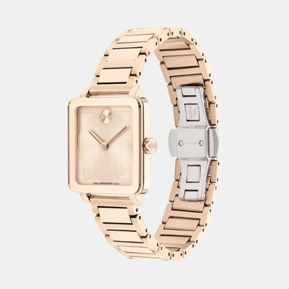 Movado Bold Evolution Women Quartz Rose Gold Dial Analog Stainless Steel Watch 3601163