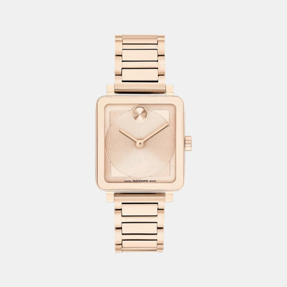 Movado Bold Evolution Women Quartz Rose Gold Dial Analog Stainless Steel Watch 3601163