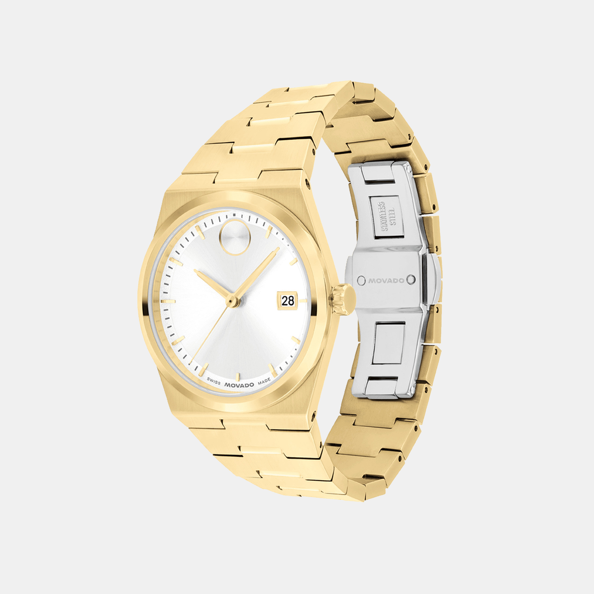 Movado Bold Quest Women Quartz White Dial Analog Stainless Steel Watch 3601187