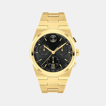 Movado Bold Quest Men Quartz Black Dial Chronograph Stainless Steel Watch 3601198