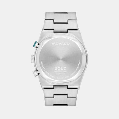 Movado Bold Quest Men Quartz Green Dial Chronograph Stainless Steel Watch 3601200