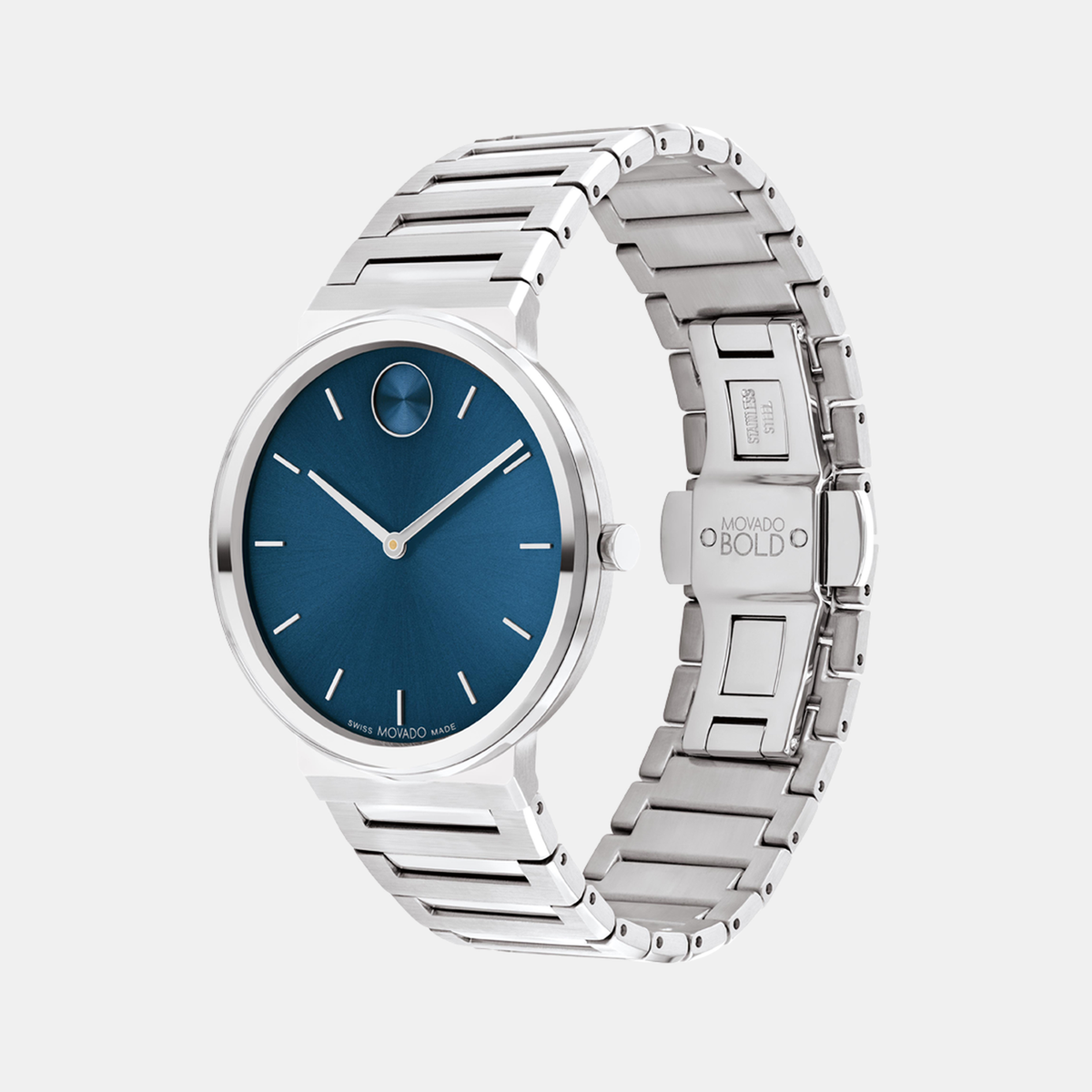 Movado Bold Horizon Men Quartz Blue Dial Analog Stainless Steel Watch 3601201