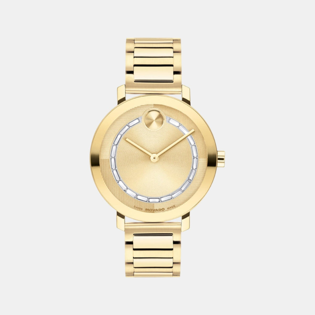 Movado Bold Evolution Women Quartz Gold Dial Analog Stainless Steel Watch 3601218