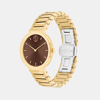 Movado Bold Horizon Women Quartz Brown Dial Analog Stainless Steel Watch 3601220