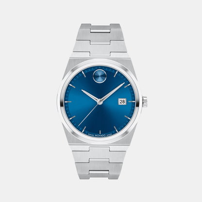 Movado Bold Quest Men Quartz Blue Dial Analog Stainless Steel Watch 3601221