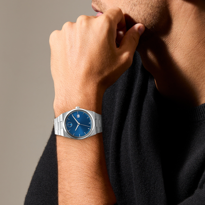 Movado Bold Quest Men Quartz Blue Dial Analog Stainless Steel Watch 3601221