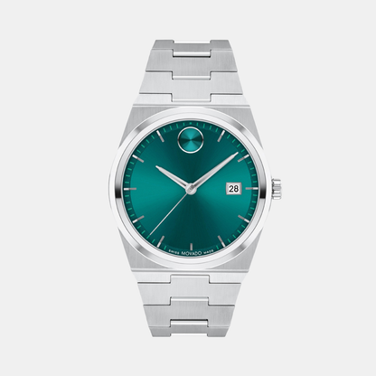 Movado Bold Quest Men Quartz Green Dial Analog Stainless Steel Watch 3601222