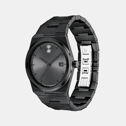 Movado Bold Quest Men Quartz Grey Dial Analog Stainless Steel Watch 3601224
