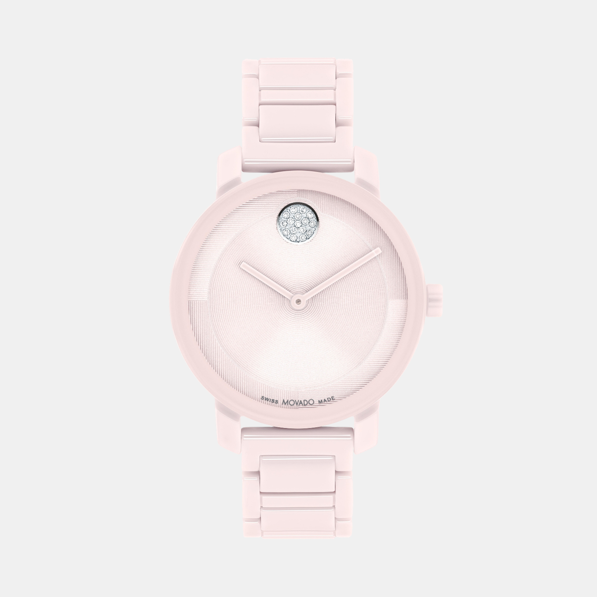 Movado Bold Evolution Women Quartz Pink Dial Analog Ceramic Watch 3601234