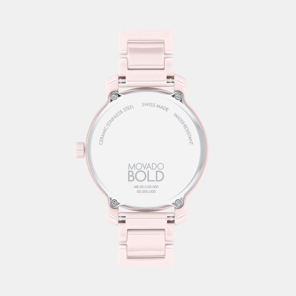 Movado Bold Evolution Women Quartz Pink Dial Analog Ceramic Watch 3601234
