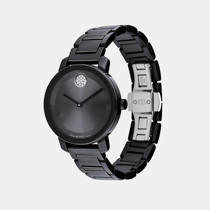 Movado Bold Evolution Women Quartz Black Dial Analog Ceramic Watch 3601235
