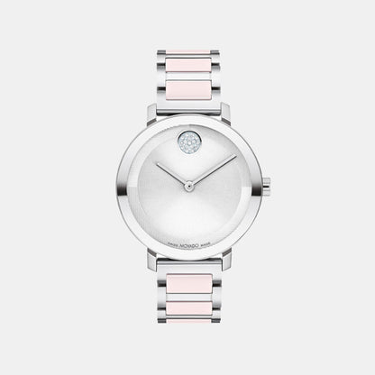 Movado Bold Evolution Women Quartz Silver Dial Analog Stainless Steel Watch 3601236