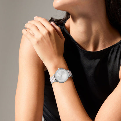 Movado Bold Evolution Women Quartz Silver Dial Analog Stainless Steel Watch 3601236