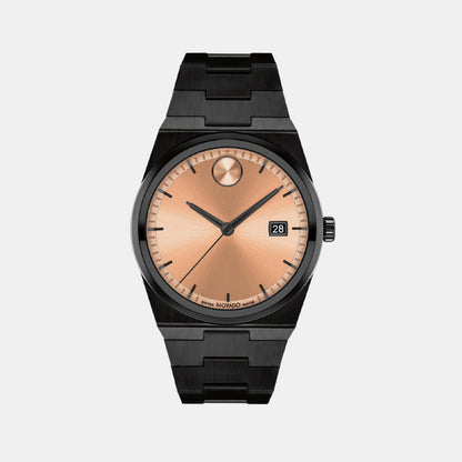 Movado Bold Quest Men Quartz Rose Gold Dial Analog Stainless Steel Watch 3601244