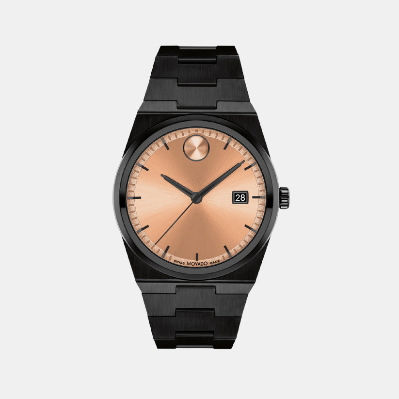 Movado Bold Quest Men Quartz Rose Gold Dial Analog Stainless Steel Watch 3601244