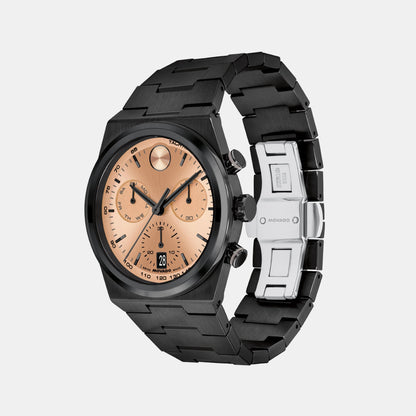 Movado Bold Quest Men Quartz Rose Gold Dial Chronograph Stainless Steel Watch 3601245
