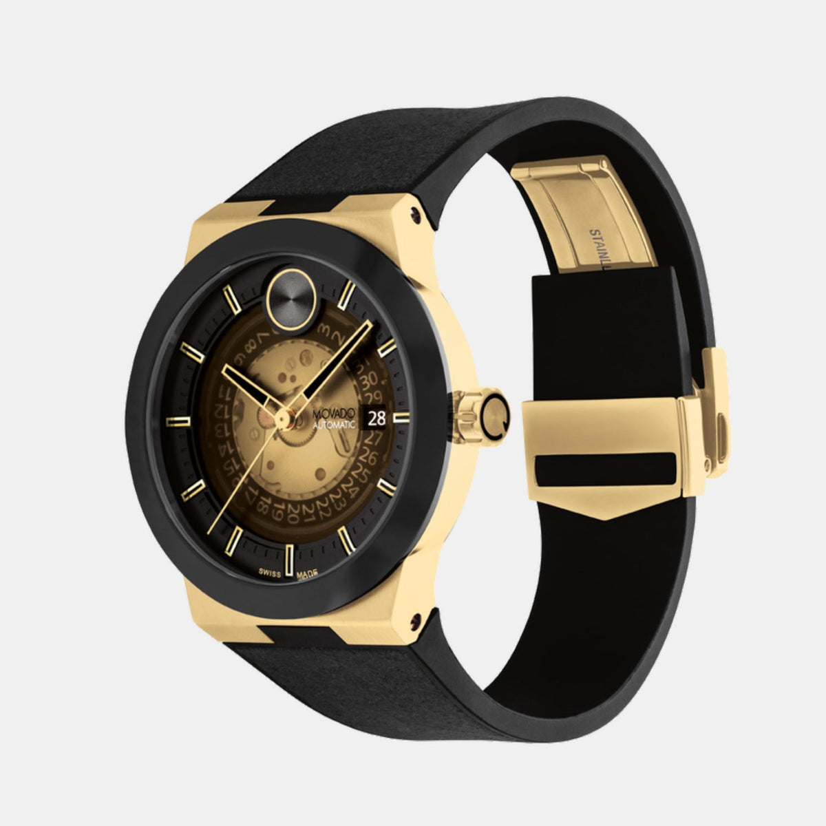 Movado Bold Fusion Men Automatic Black Dial Analog Stainless Steel Watch 3601247