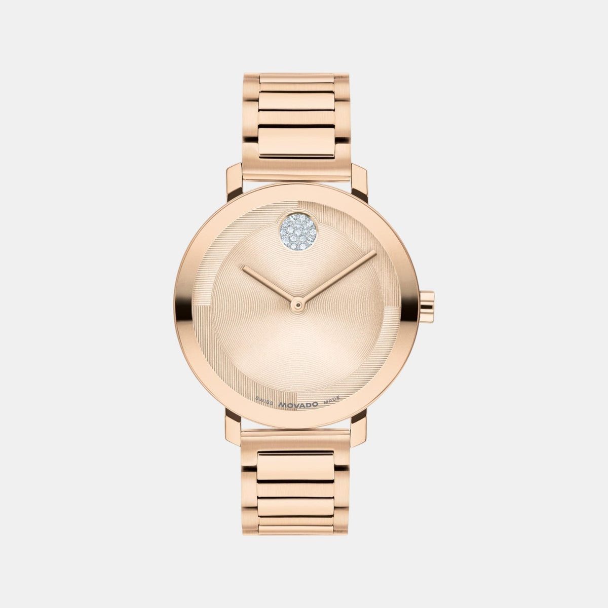 Movado Bold Evolution Women Quartz Rose Gold Dial Analog Stainless Steel Watch 3601266