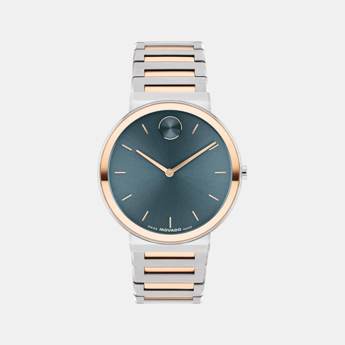 Movado Bold Horizon Men Quartz Teal Dial Analog Stainless Steel Watch 3601268
