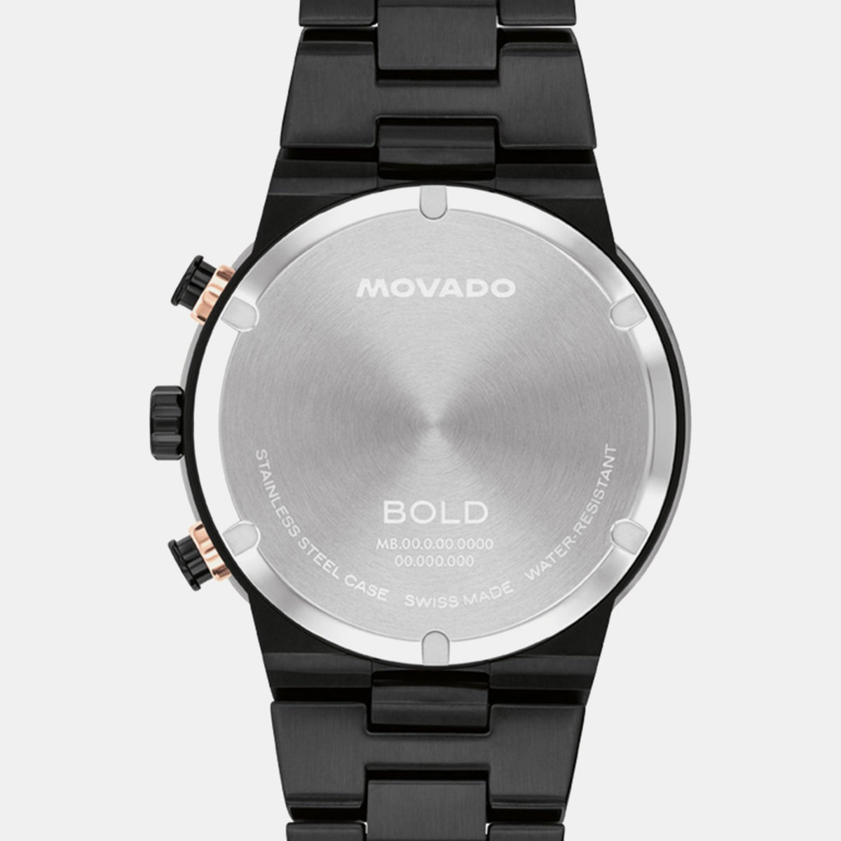 Movado Bold Fusion Men Quartz Black Dial Chronograph Stainless Steel Watch 3601282