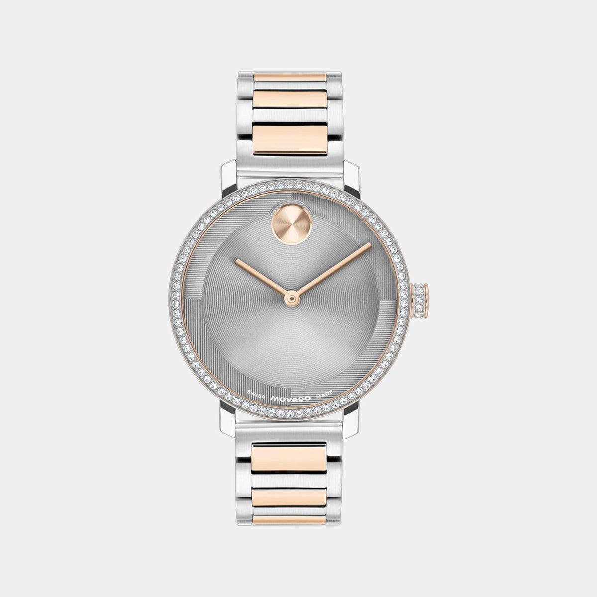 Movado Bold Evolution Women Quartz Grey Dial Analog Stainless Steel Watch 3601283