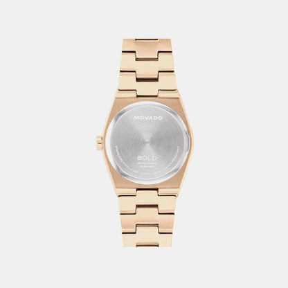 Movado Bold Quest Women Quartz Champagne Dial Analog Stainless Steel Watch 3601293