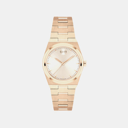 Movado Bold Quest Women Quartz Champagne Dial Analog Stainless Steel Watch 3601293