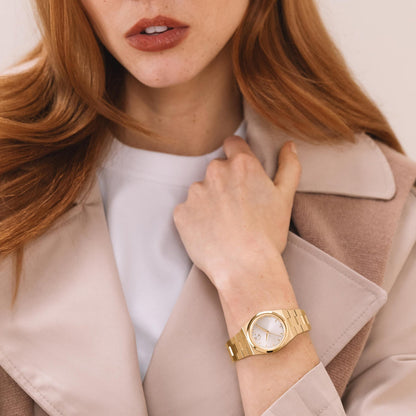Movado Bold Quest Women Quartz Champagne Dial Analog Stainless Steel Watch 3601294