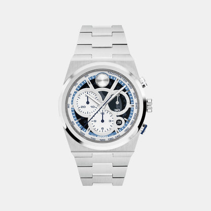 Movado Bold Quest Men Quartz Silver Dial Chronograph Stainless Steel Watch 3601304