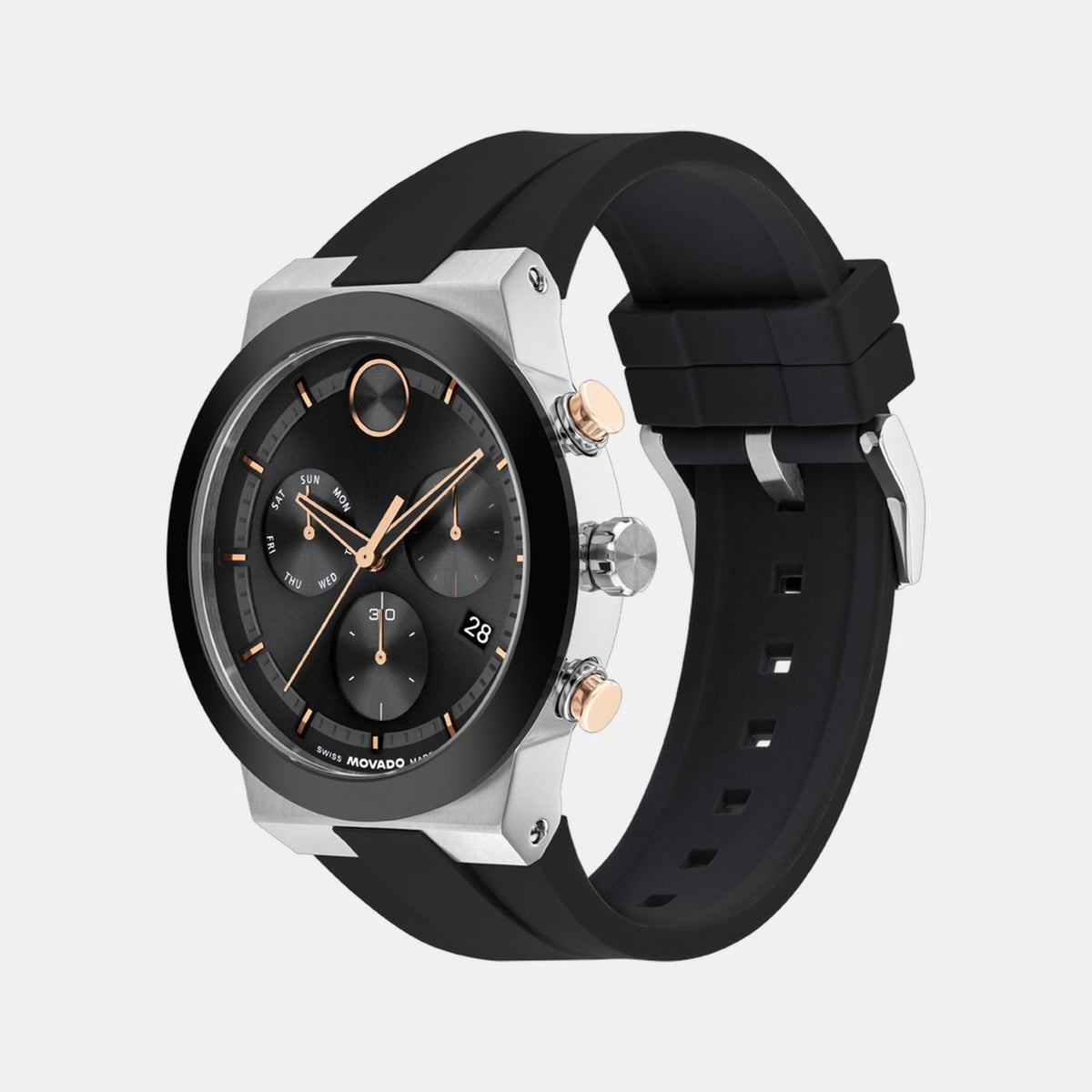 Movado Bold Fusion Men Quartz Black Dial Chronograph Ceramic Watch 3601330