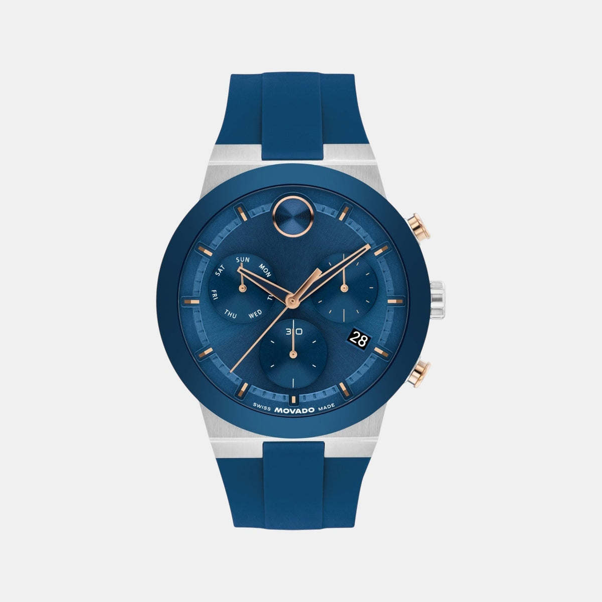 Movado Bold Fusion Men Quartz Blue Dial Chronograph Ceramic Watch 3601331