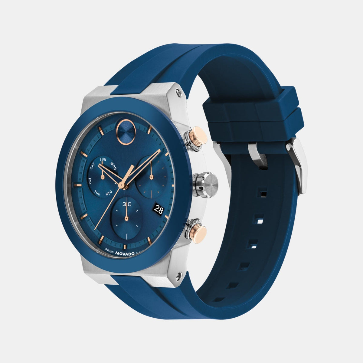 Movado Bold Fusion Men Quartz Blue Dial Chronograph Ceramic Watch 3601331