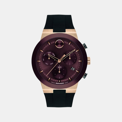 Movado Bold Fusion Men Quartz Burgundy Dial Chronograph Ceramic Watch 3601332