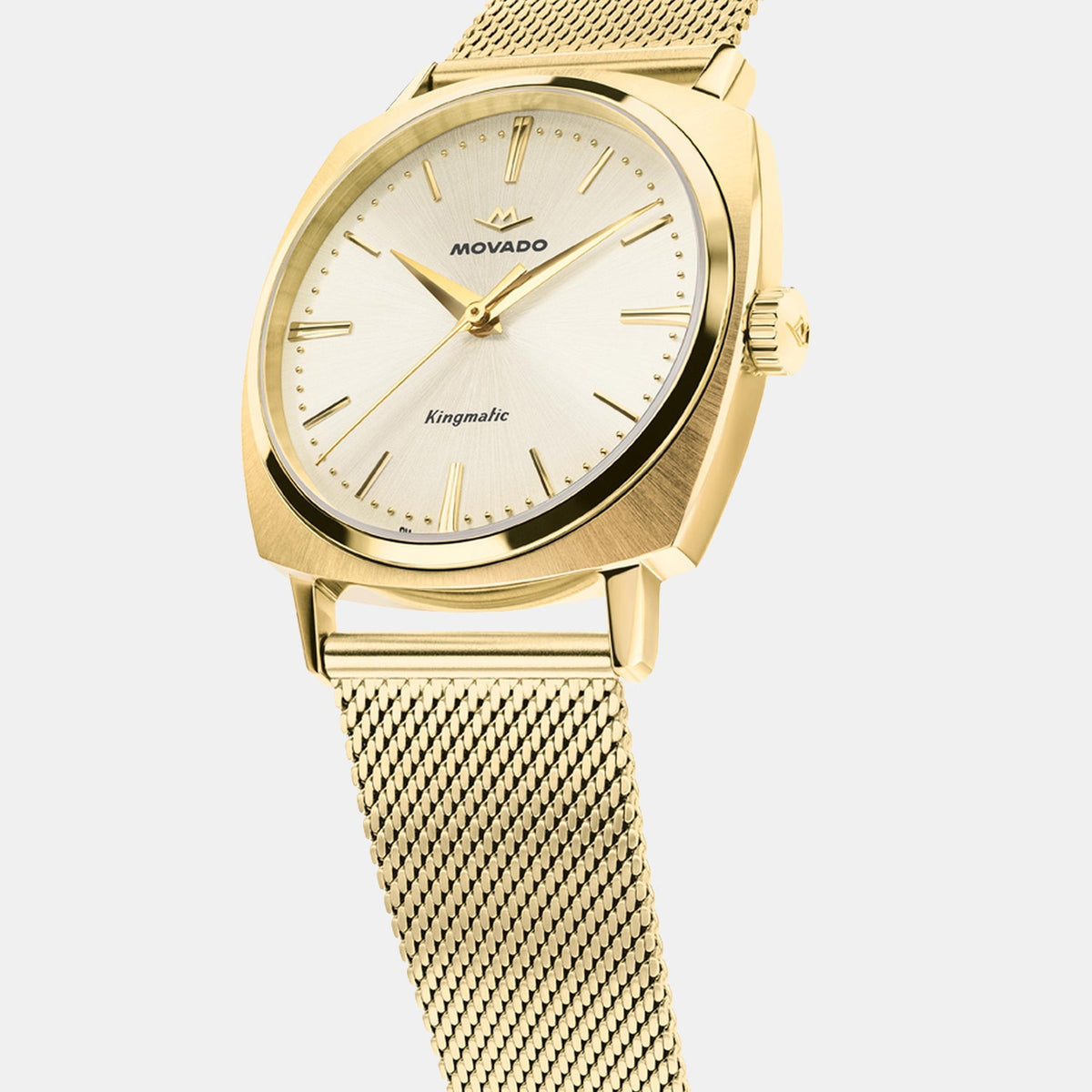 Movado Heritage Kingmatic Men Automatic Ivory Dial Analog Stainless Steel Watch 3650170