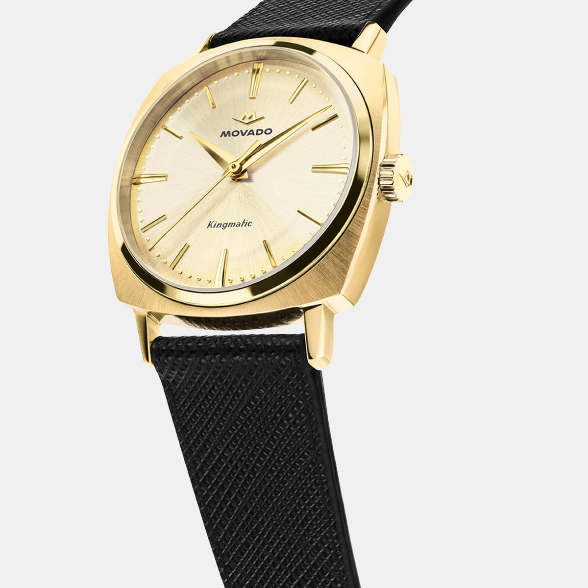 Movado Heritage Kingmatic Unisex Automatic Champagne Dial Analog Stainless Steel Watch 3650173