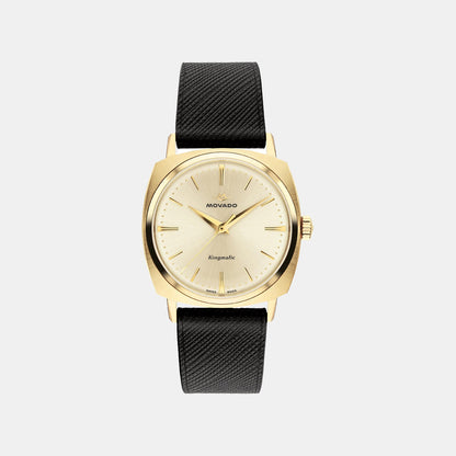 Movado Heritage Kingmatic Unisex Automatic Champagne Dial Analog Stainless Steel Watch 3650173