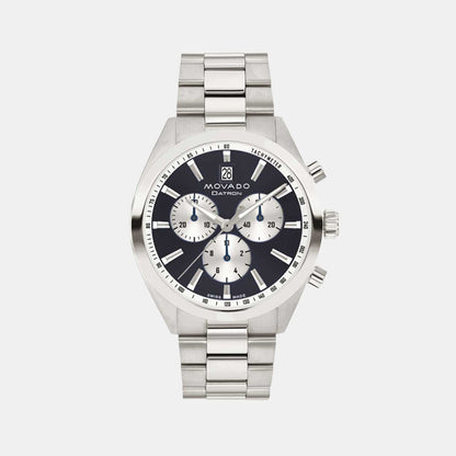Movado Heritage Datron Men Quartz Blue Dial Chronograph Stainless Steel Watch 3650179