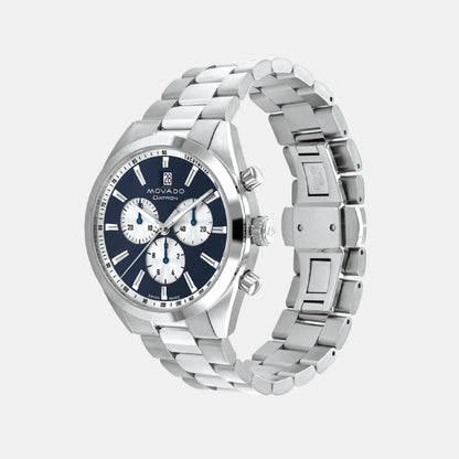 Movado Heritage Datron Men Quartz Blue Dial Chronograph Stainless Steel Watch 3650179