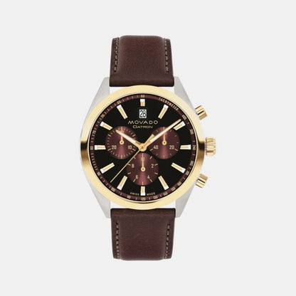 Movado Heritage Datron Men Quartz Black Dial Chronograph Stainless Steel Watch 3650182