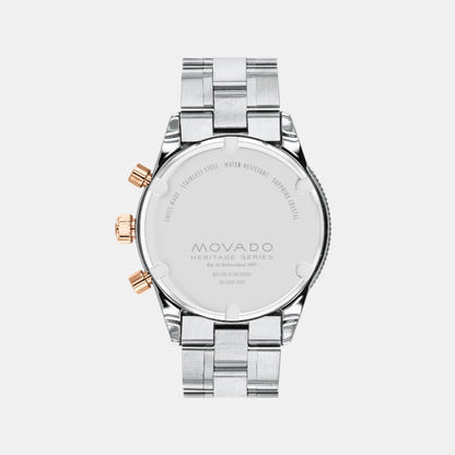 Movado Heritage Calendoplan S Men Quartz Blue Dial Chronograph Stainless Steel Watch 3650183