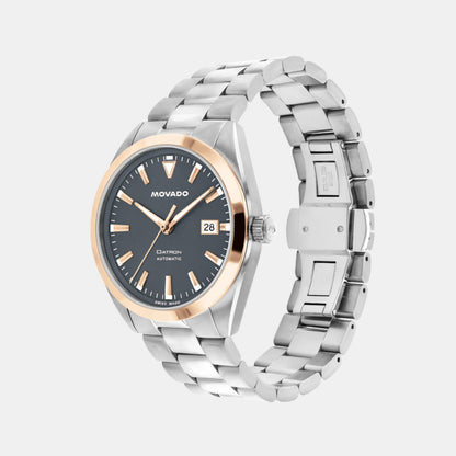 Movado Heritage Datron Men Automatic Grey Dial Analog Stainless Steel Watch 3650209