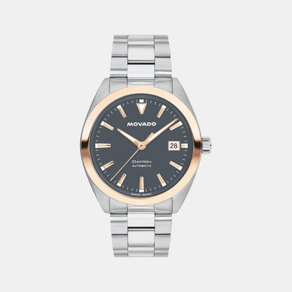 Movado Heritage Datron Men Automatic Grey Dial Analog Stainless Steel Watch 3650209