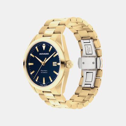 Movado Heritage Datron Men Automatic Blue Dial Analog Stainless Steel Watch 3650235