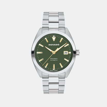 Movado Heritage Datron Men Automatic Green Dial Analog Stainless Steel Watch 3650236