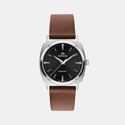 Movado Heritage Kingmatic Men Automatic Black Dial Analog Stainless Steel Watch 3650237
