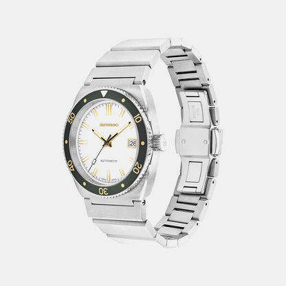Movado Heritage Ondoplan Men Automatic White Dial Analog Stainless Steel Watch 3650243