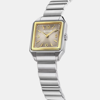 Movado Heritage 1917 Women Quartz Taupe Dial Analog Stainless Steel Watch 3650249