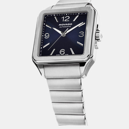 Movado Heritage 1917 Men Automatic Blue Dial Analog Stainless Steel Watch 3650255