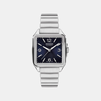 Movado Heritage 1917 Men Automatic Blue Dial Analog Stainless Steel Watch 3650255